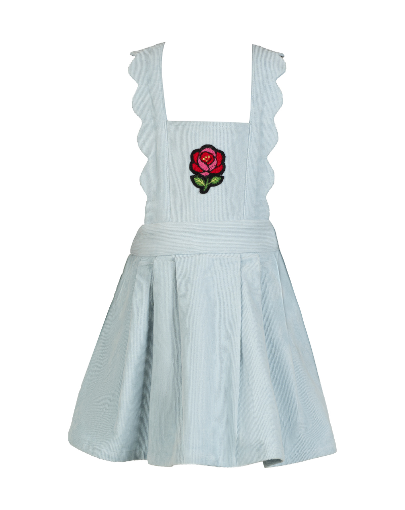 Pleated Rose Pinafore Dress
