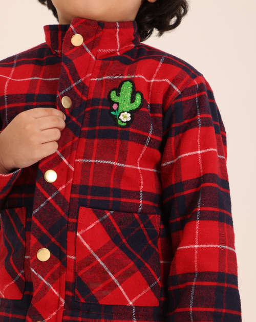 Tartan plaid shirt jacket
