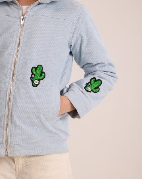 Cactus corduroy jacket with fur collar and pants