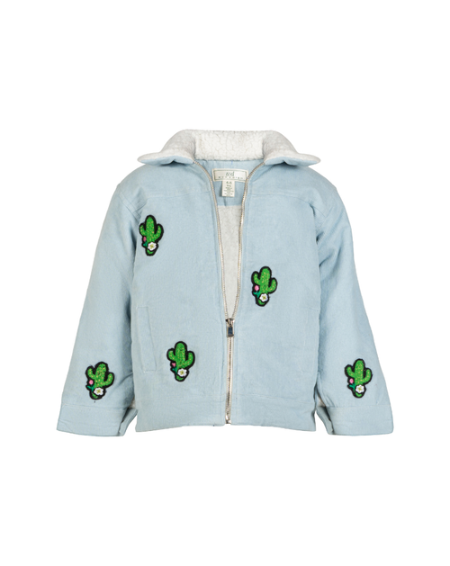 Cactus corduroy jacket with fur collar and pants
