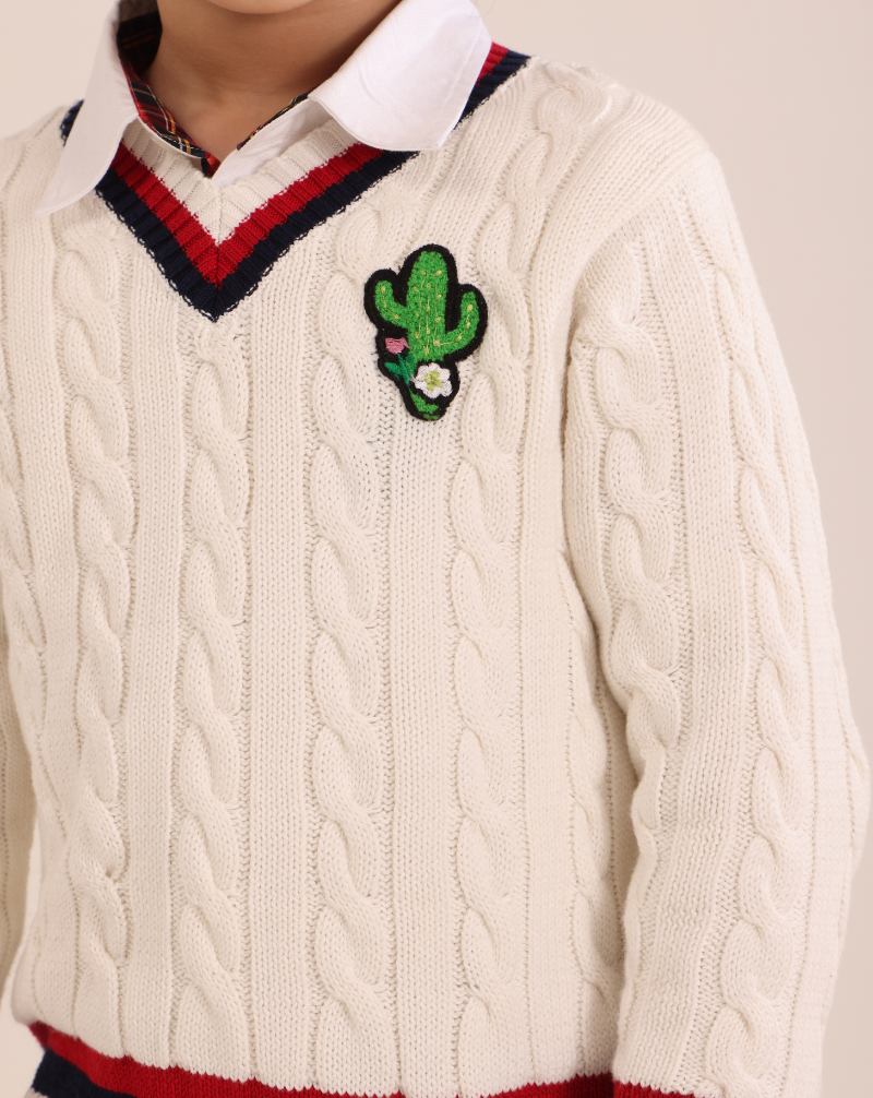 Cable Knit Cricket Jumper