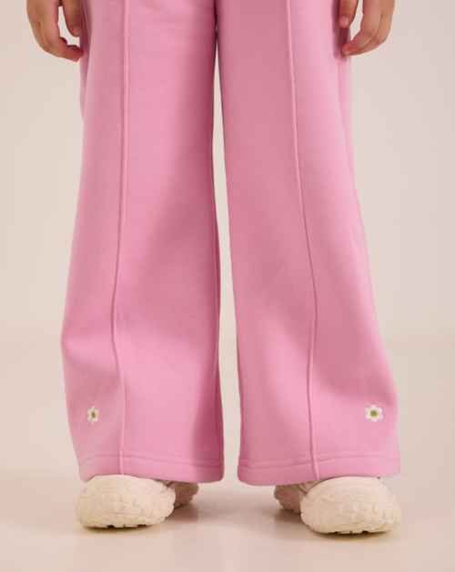 Two-piece sweatshirt and flared trouser set