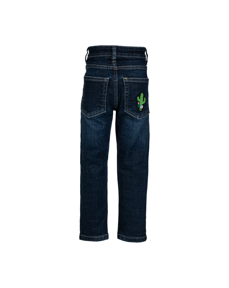 Elastic Waist Straight Jeans