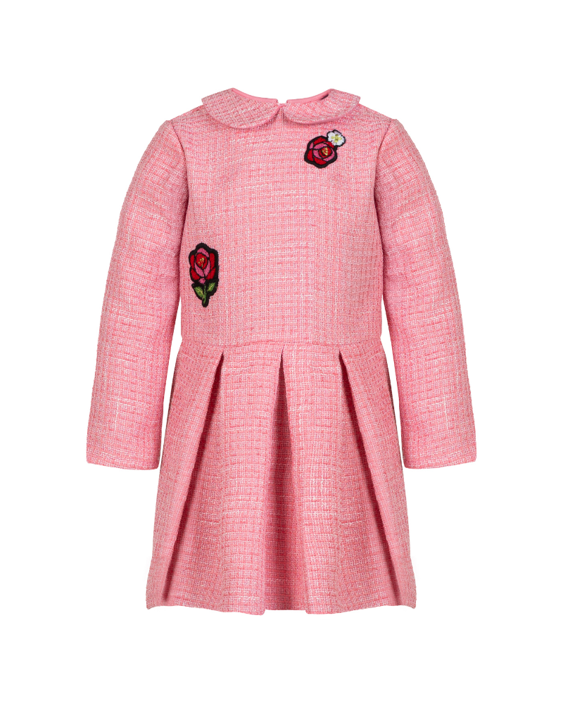 Pleated Tweed Dress