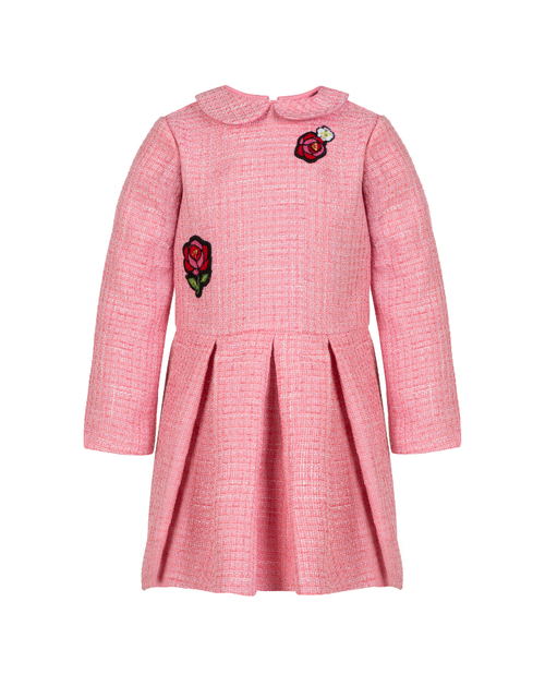 Pleated tweed dress