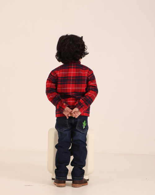 Tartan plaid shirt jacket
