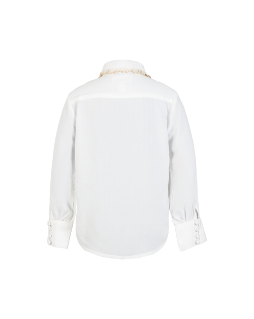 Rose embroidered lace shirt