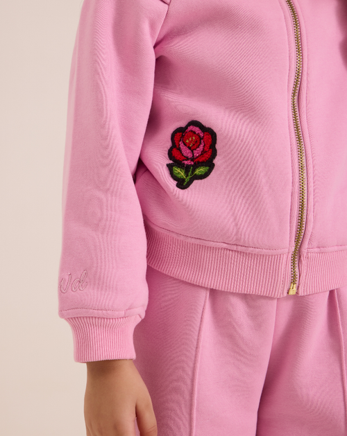 Two-piece sweatshirt and flared trouser set