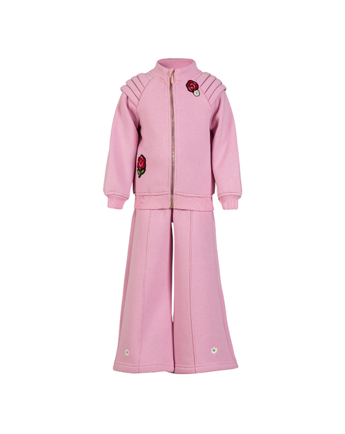 Two-piece sweatshirt and flared trouser set