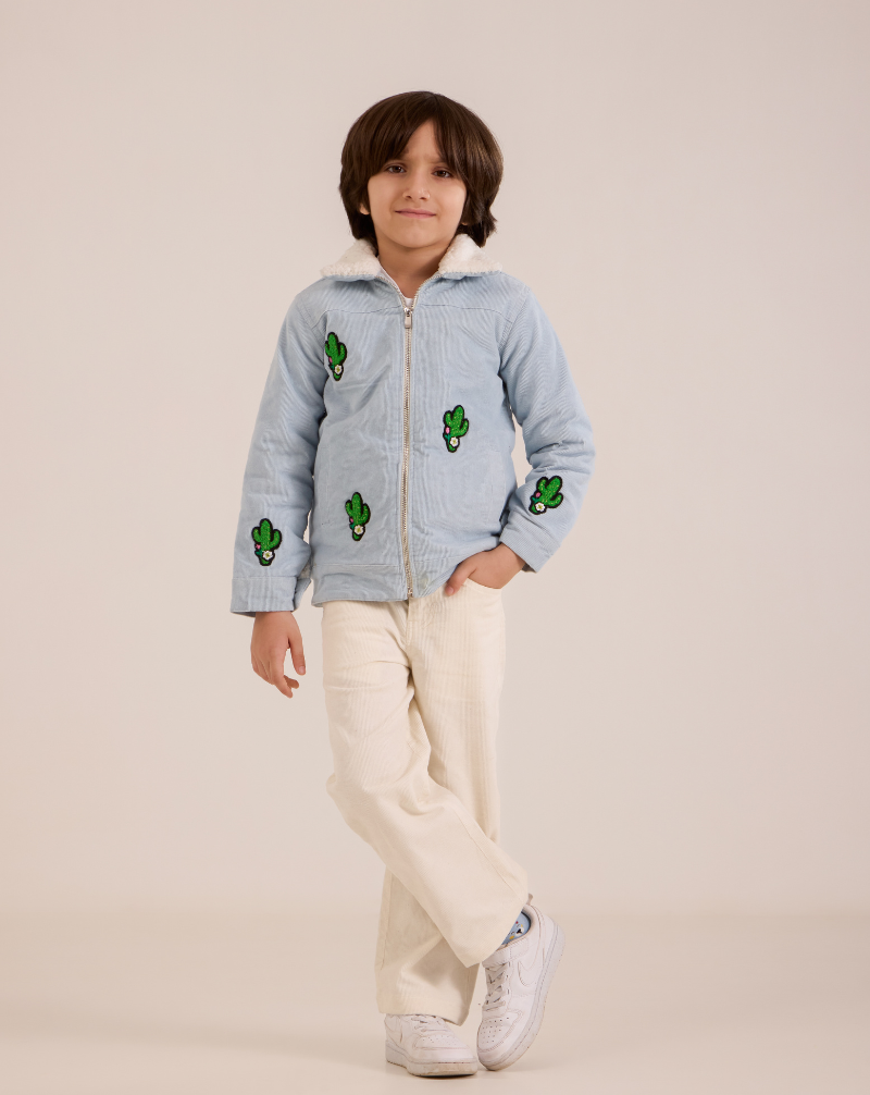 Cactus Corduroy Jacket with Fur Collar and Pants