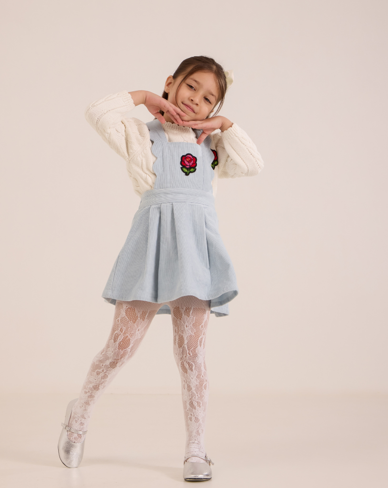 Pleated Rose Pinafore dress