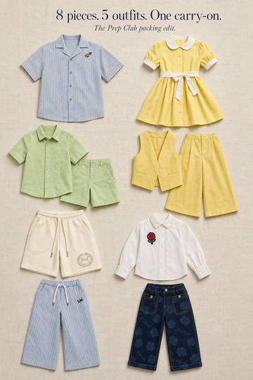 8 pieces from The Prep Club — a kids' travel capsule for two children