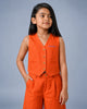 Linen Waistcoat & Wide-Leg Trouser Set