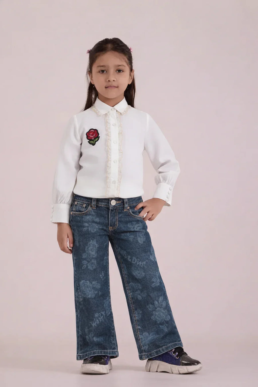 Rose Embroidered Lace Shirt