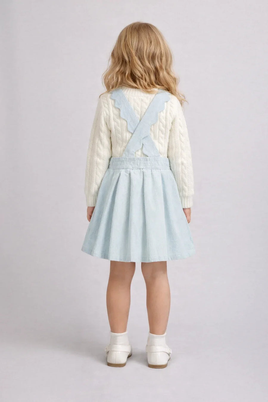 Pleated Rose Pinafore Dress