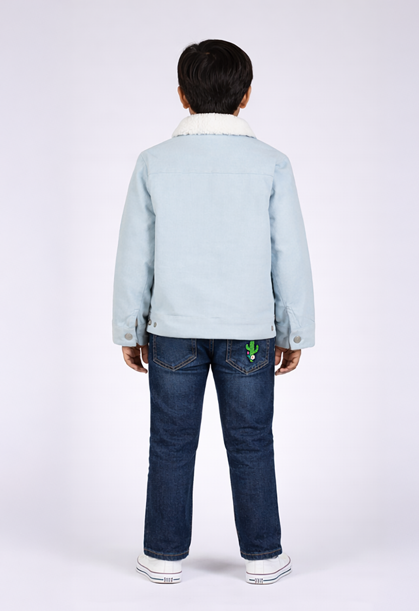 Corduroy cactus jacket with sherpa lining