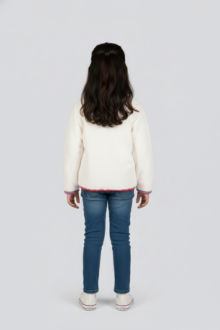 Girls zip-top fur jumper