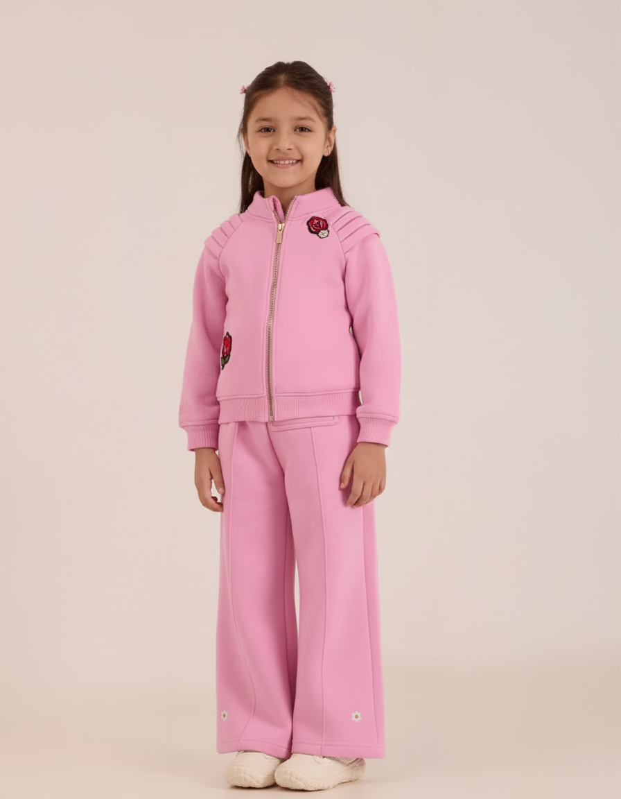 Girls Two-piece sweatshirt and flared trousers set