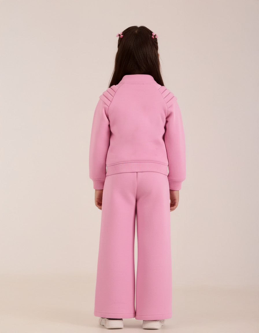 Girls Two-piece sweatshirt and flared trousers set