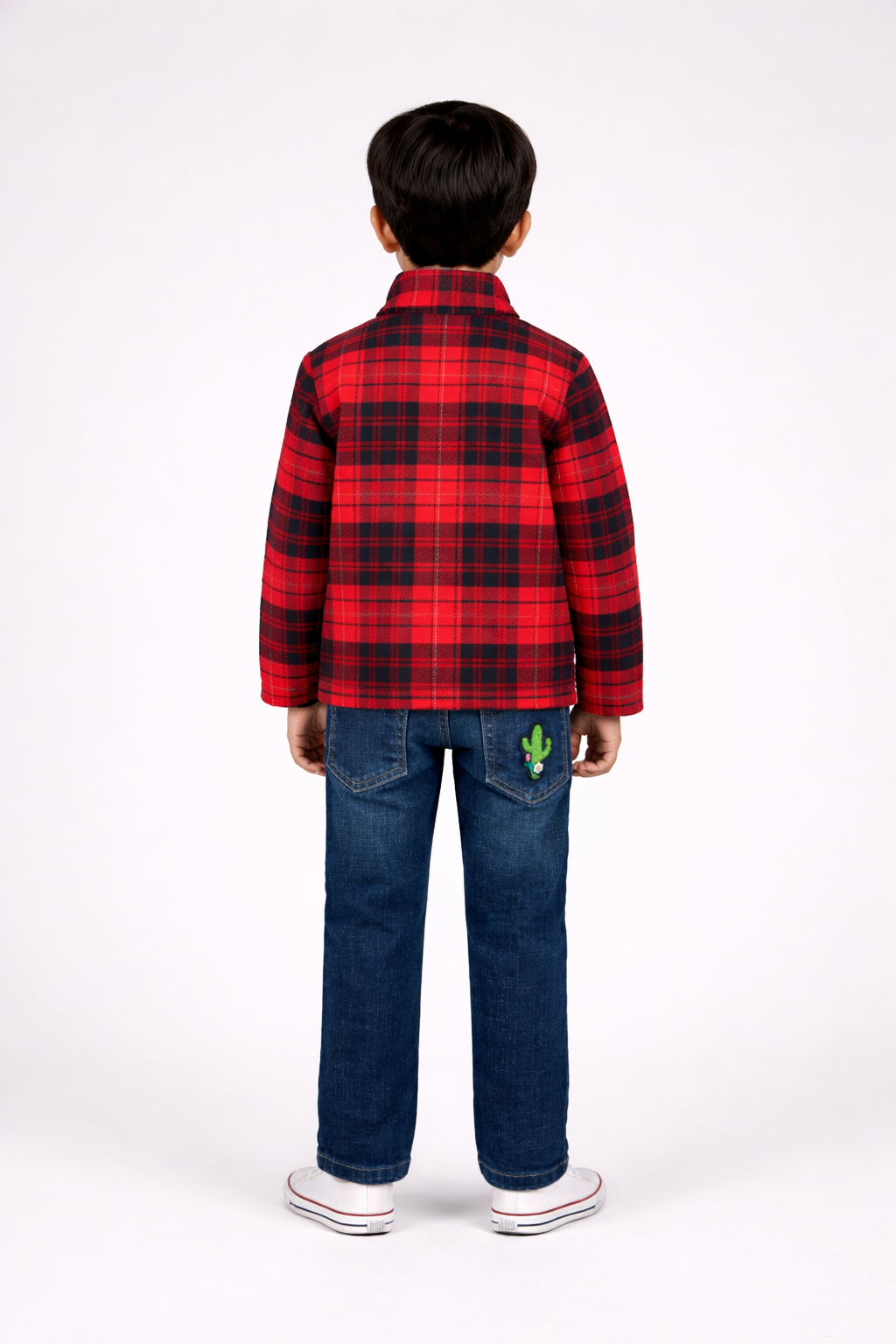 Boys Red plaid shirt jacket
