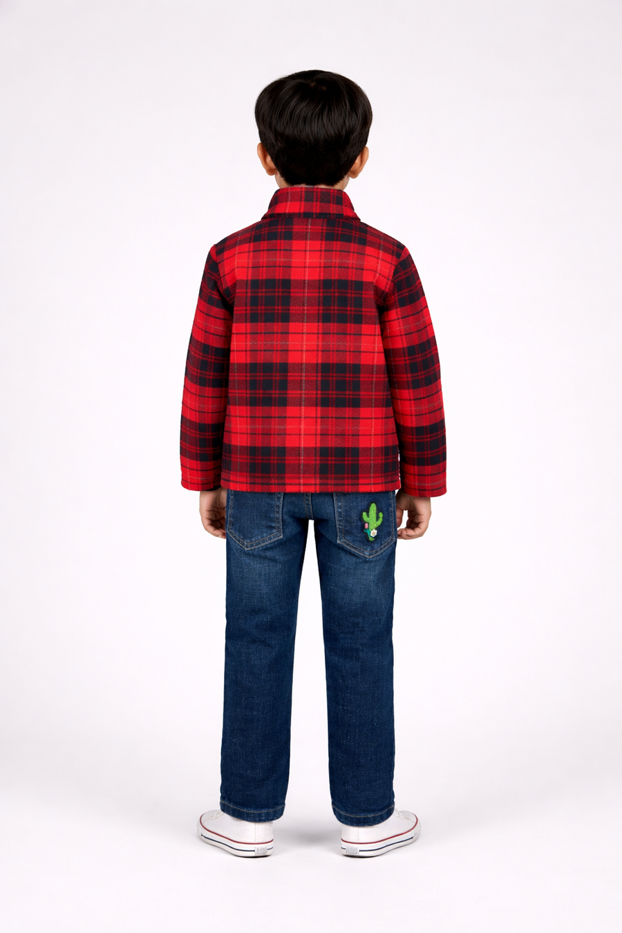 Boys Red plaid shirt jacket