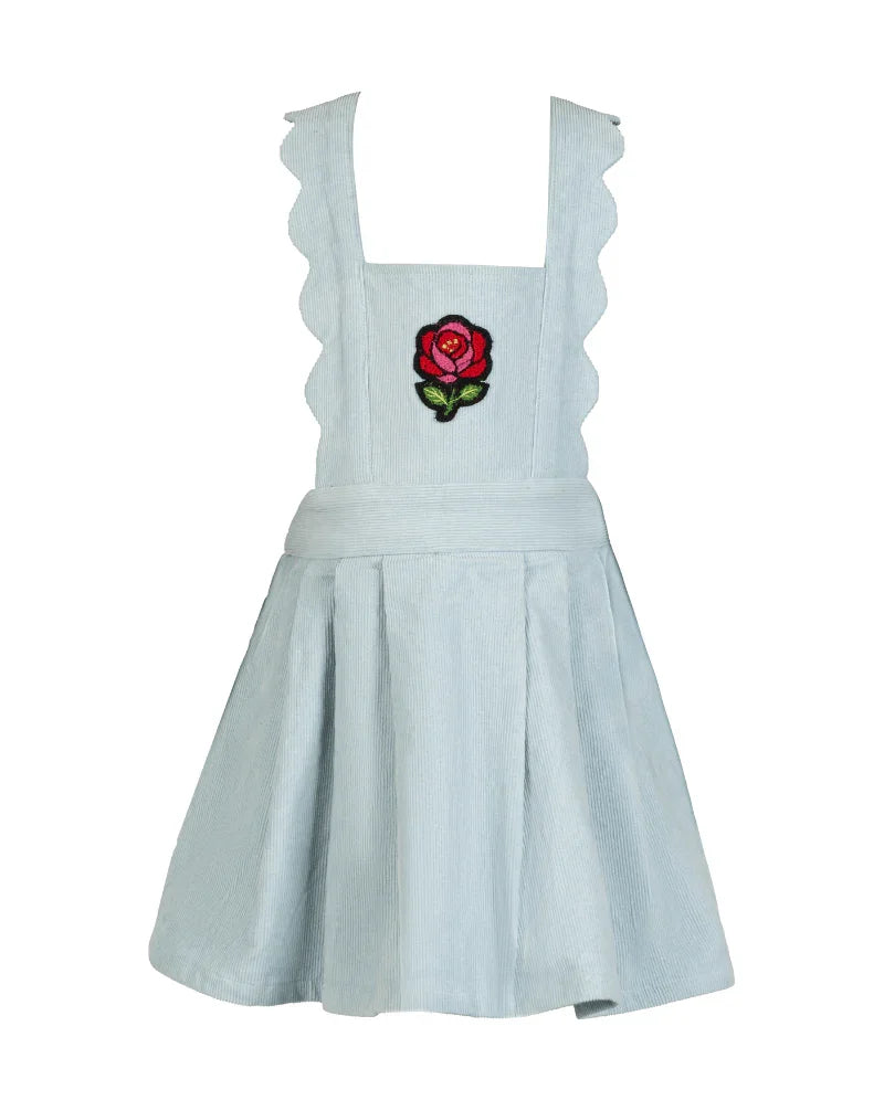 Pleated Rose Pinafore Dress - Wuh&Dird