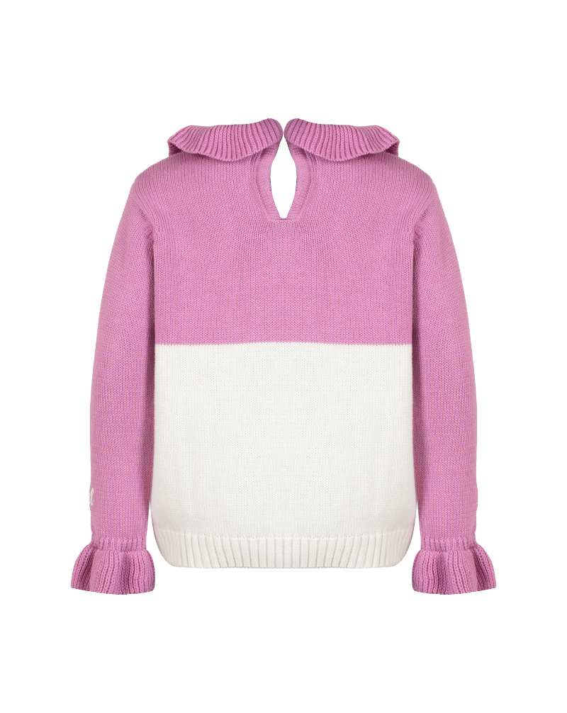 Rose Knitted Dual Color Sweater