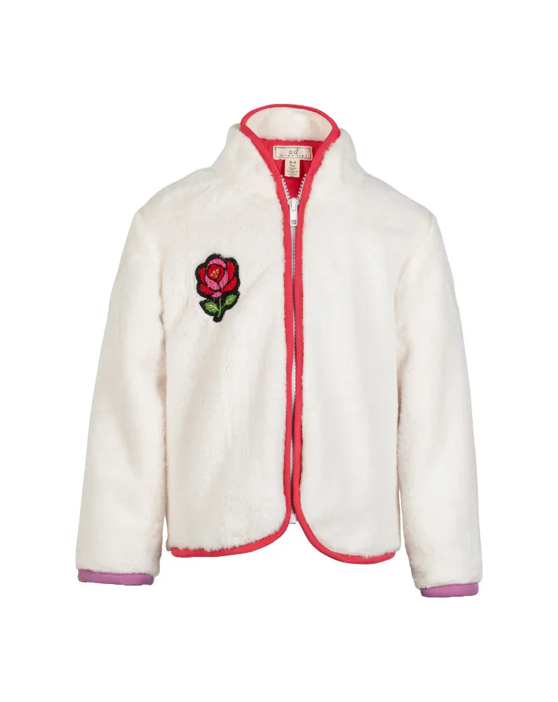 Girls zip-top fur jumper