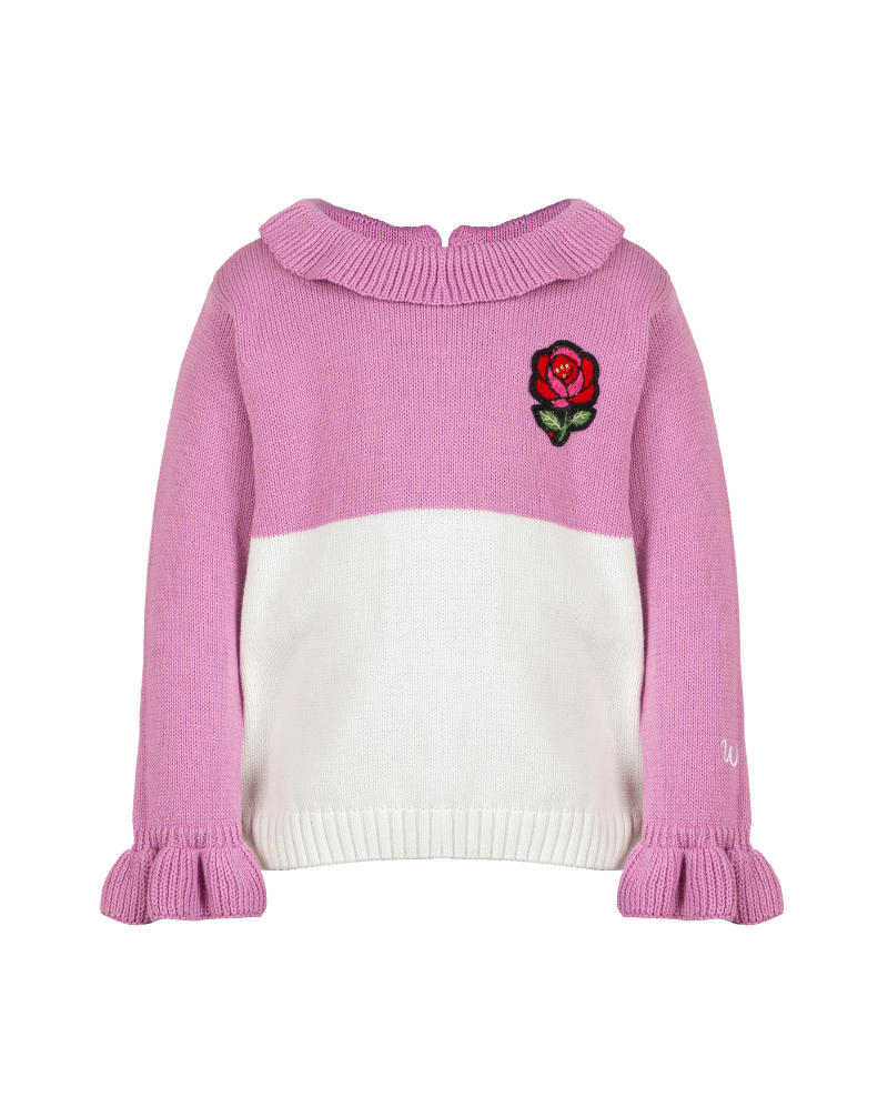 Rose Knitted Dual Color Sweater