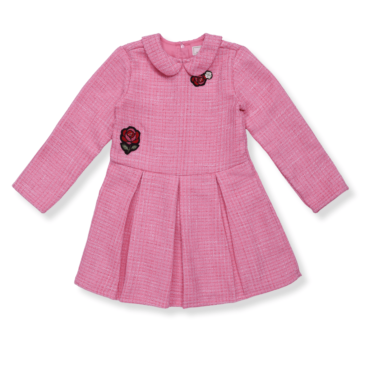 Pleated Tweed Dress - Wuh&Dird