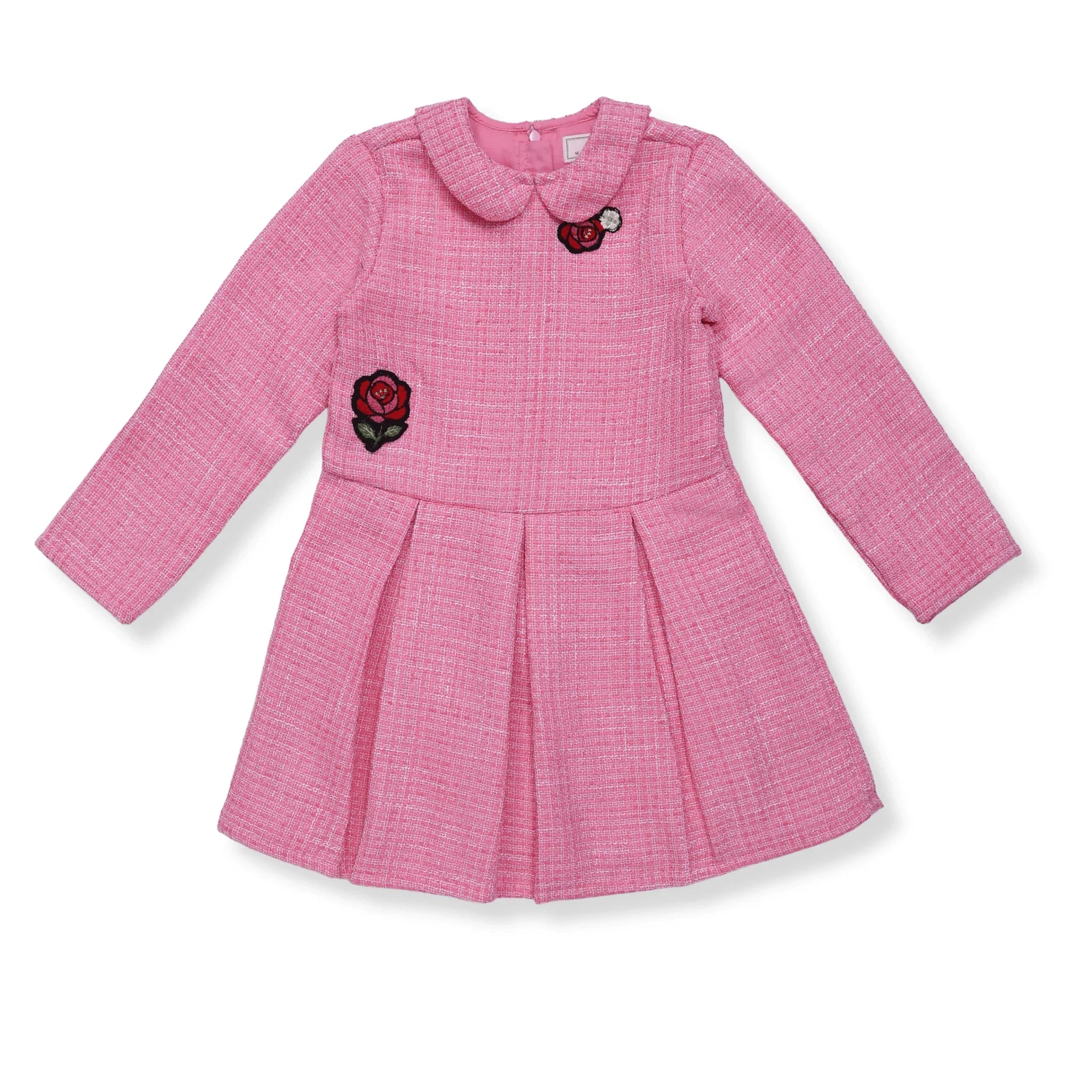 Pleated Tweed Dress - Wuh&Dird