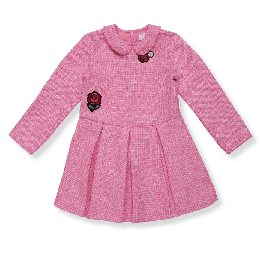 Pleated Tweed Dress - Wuh&Dird