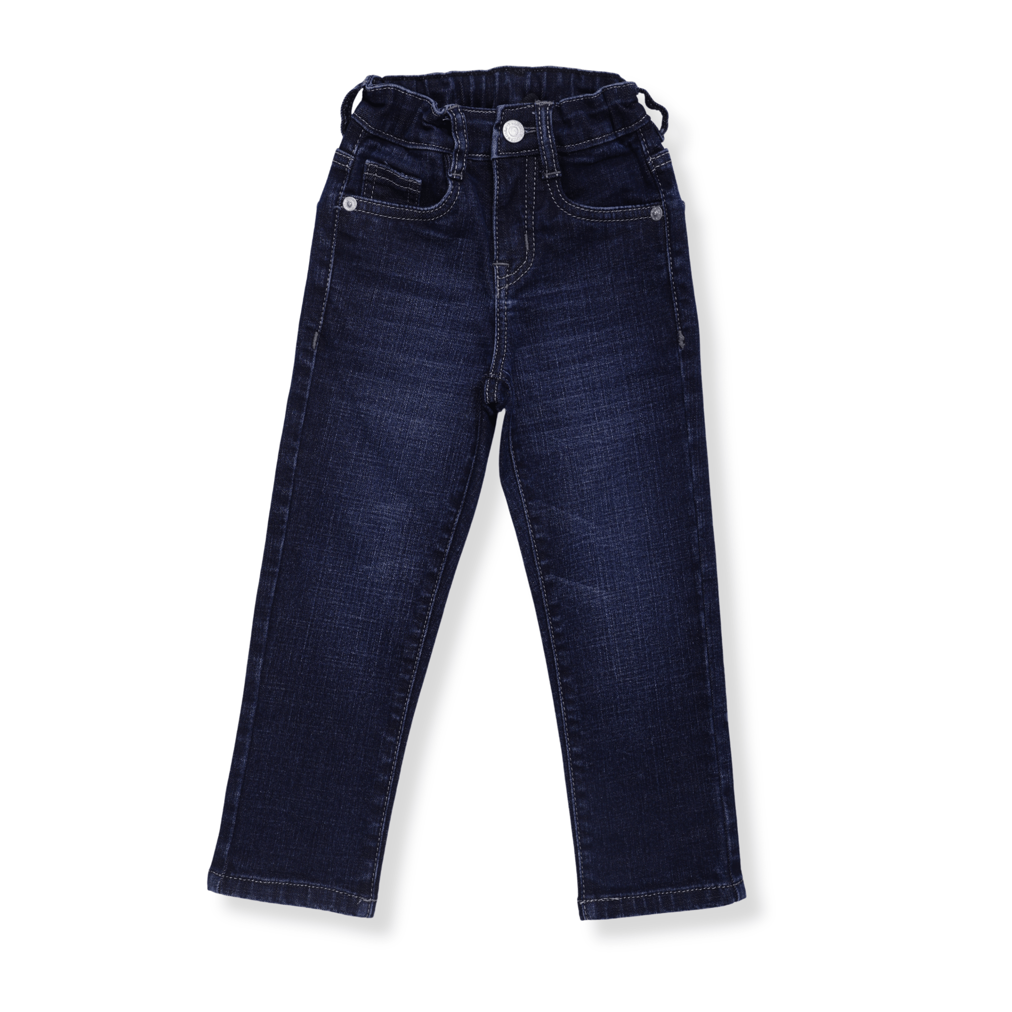 Elastic Waist Straight Jeans - Wuh&Dird
