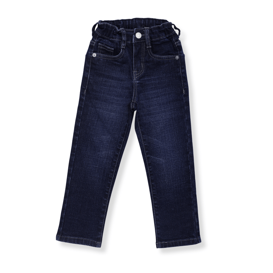 Elastic Waist Straight Jeans - Wuh&Dird
