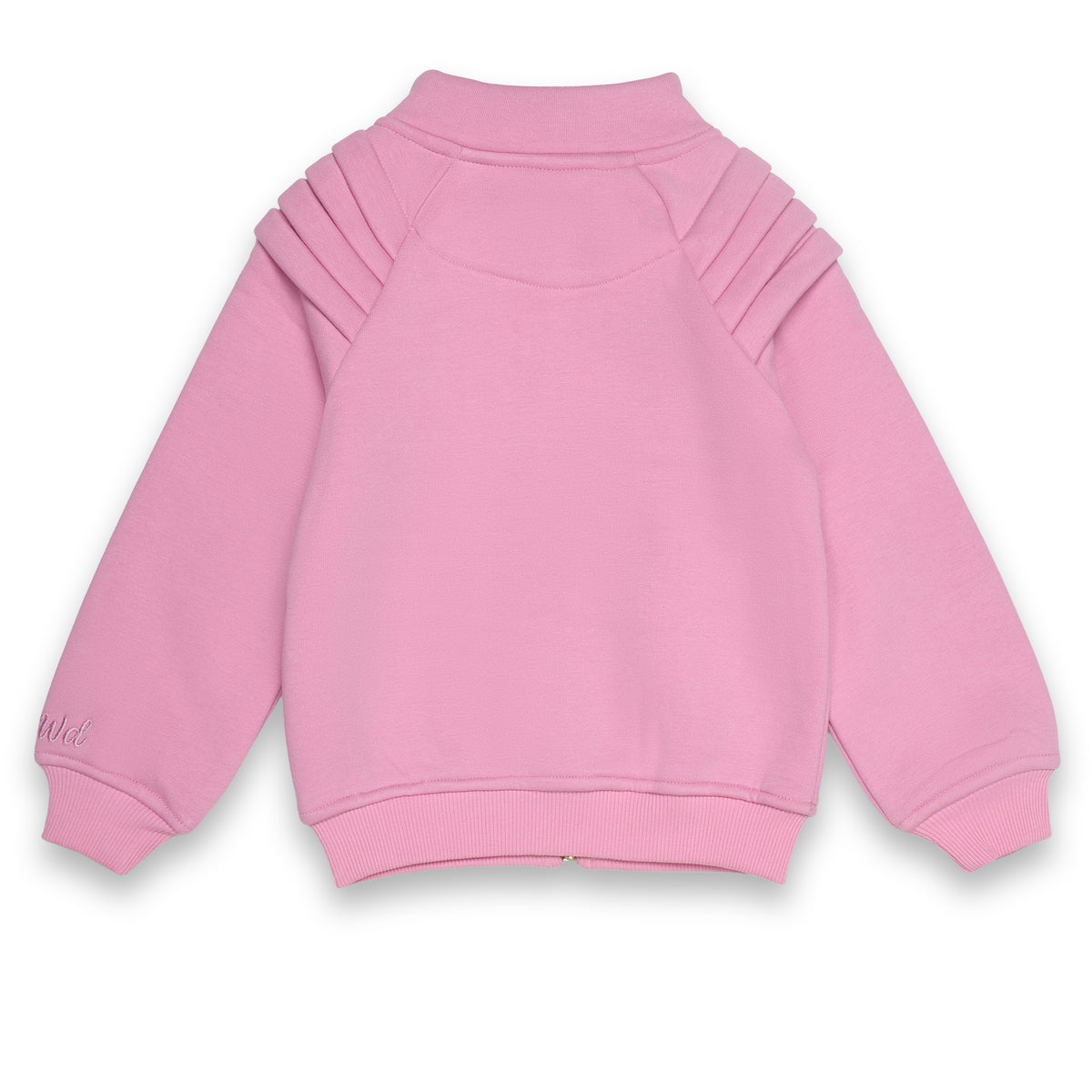 Fleece sweatshirt with rose embroidery
