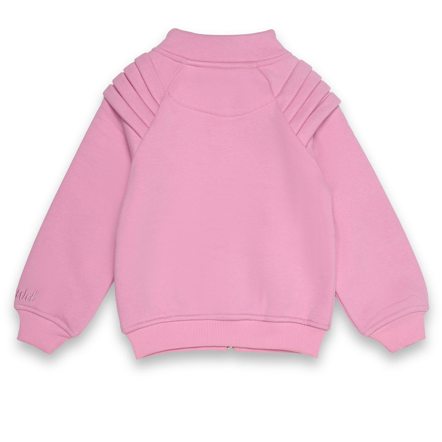Fleece sweatshirt with rose embroidery