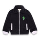 Front zip fleece sweatshirt with cactus embroidery