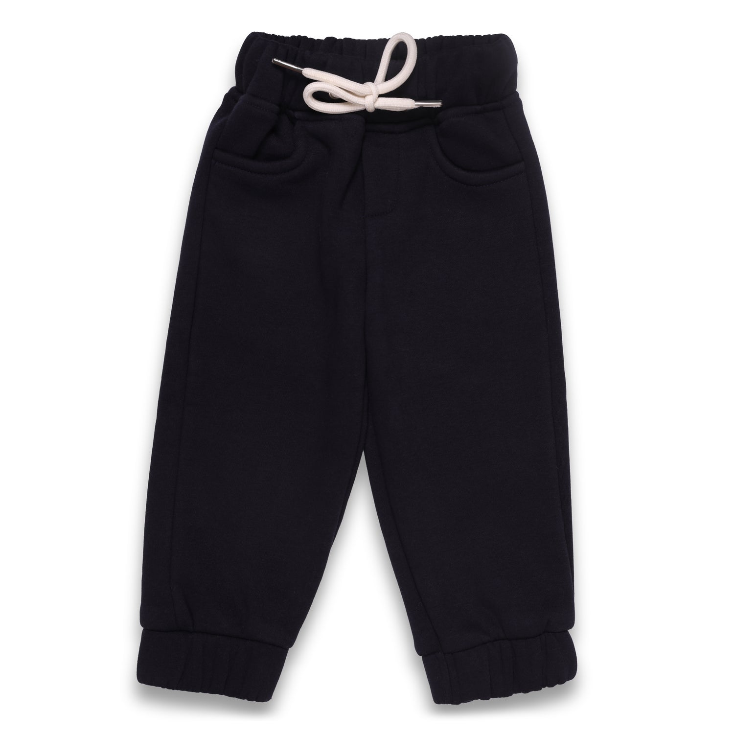 Fleece joggers with drawstring and back pocket