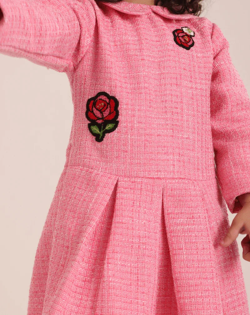 Pleated Tweed Dress - Wuh&Dird