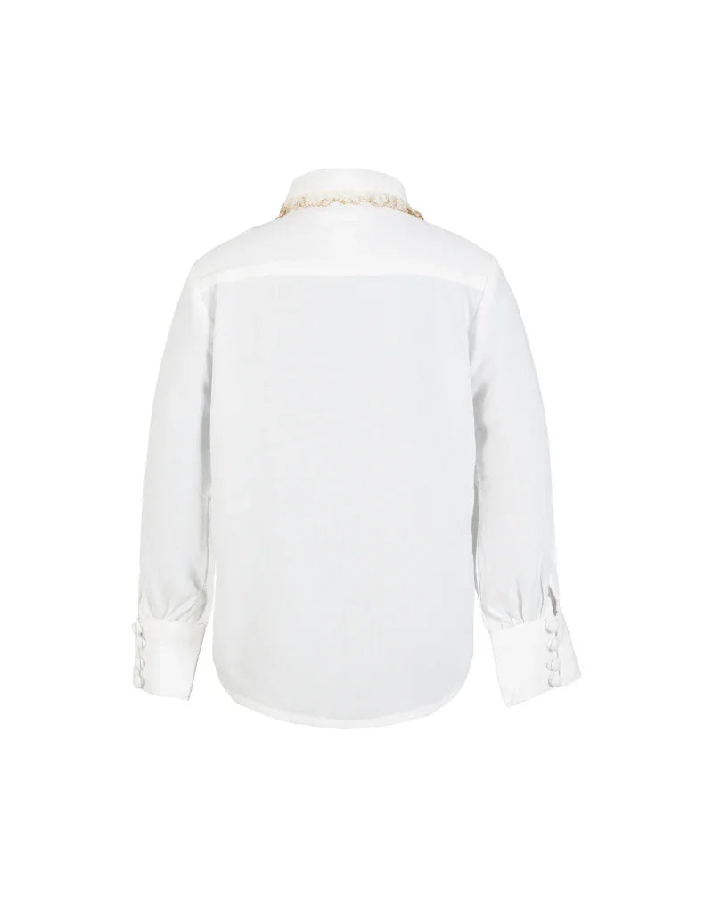 Rose Embroidered Lace Shirt - Wuh&Dird