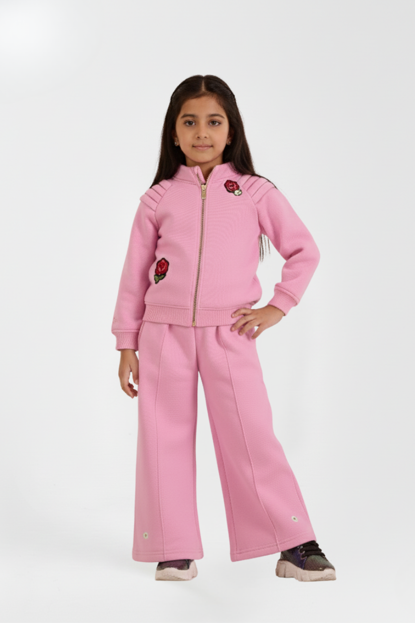 Girls Two-piece sweatshirt and flared trousers set