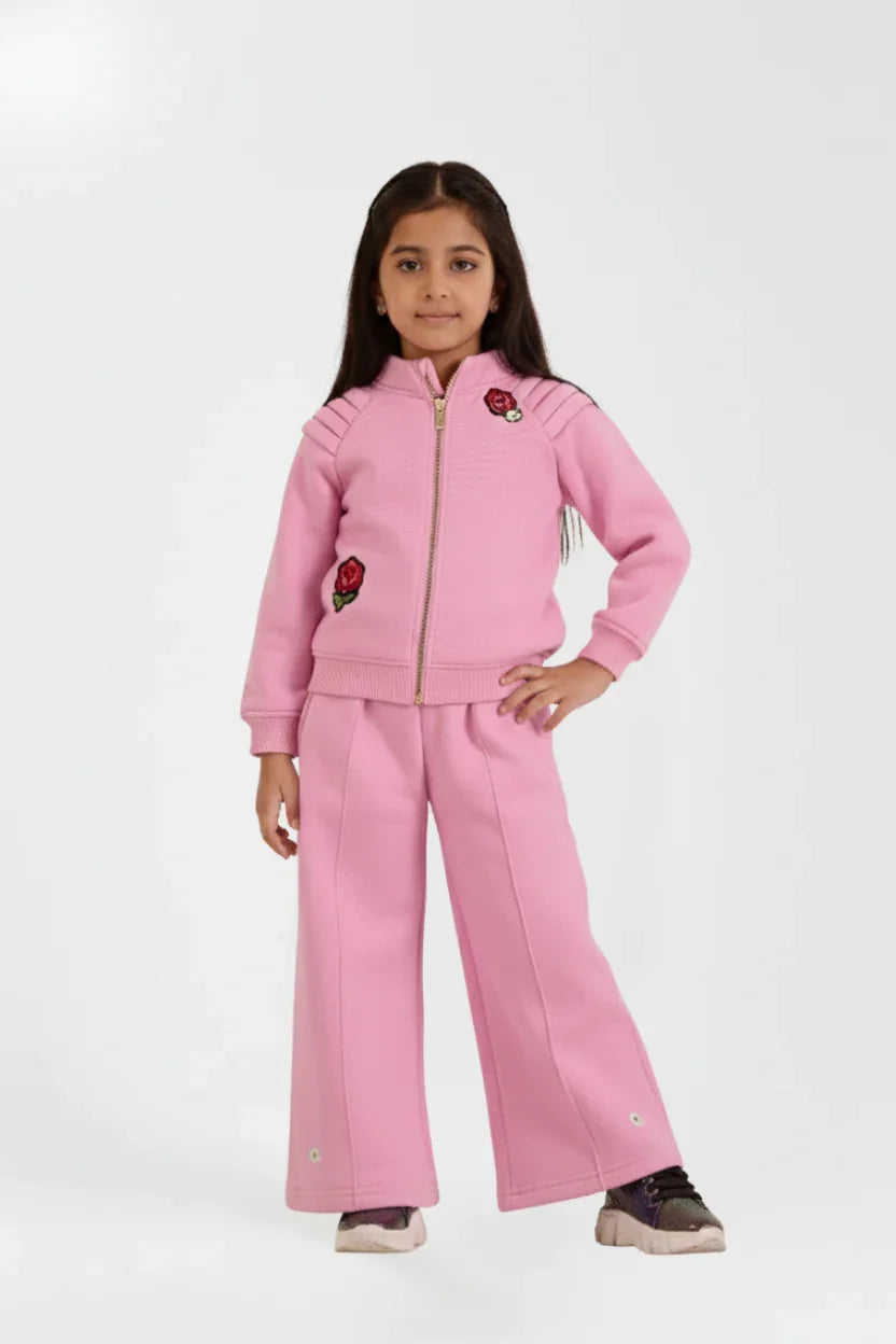 Girls Two-piece sweatshirt and flared trousers set