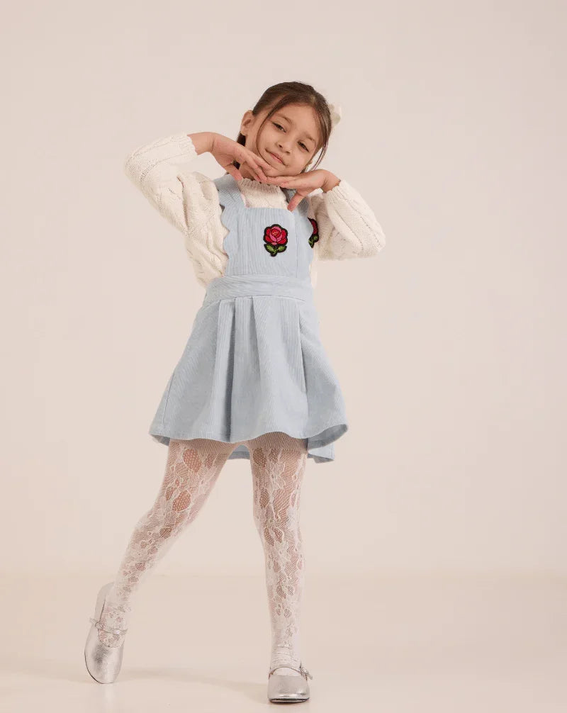 Pleated Rose Pinafore Dress - Wuh&Dird