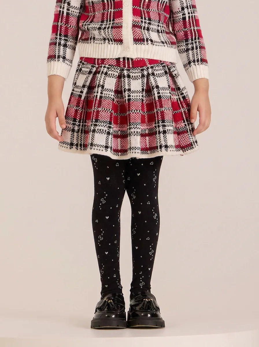 Tartan wool skirt with adjustable waist