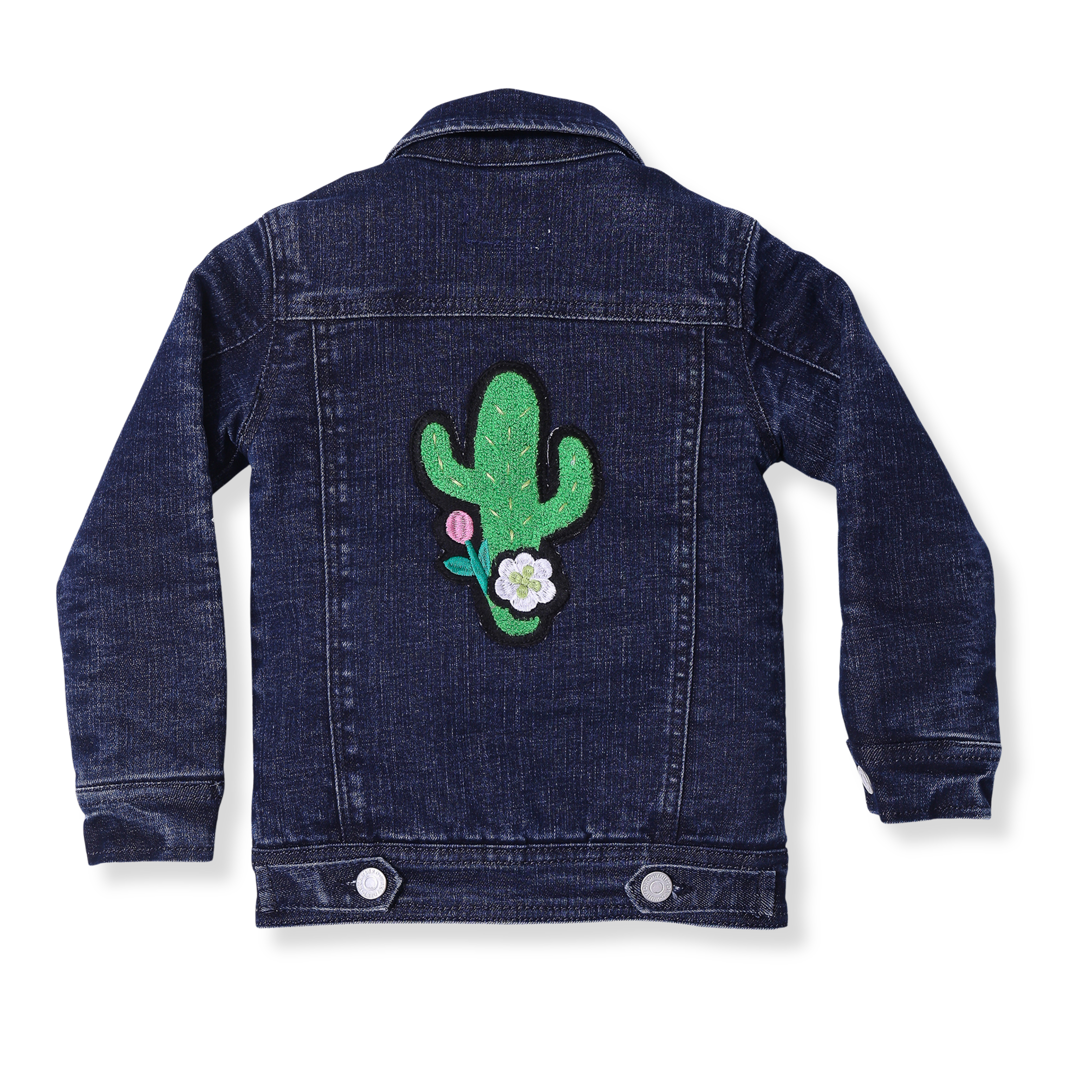 Cactus zip-up padded denim bomber jacket