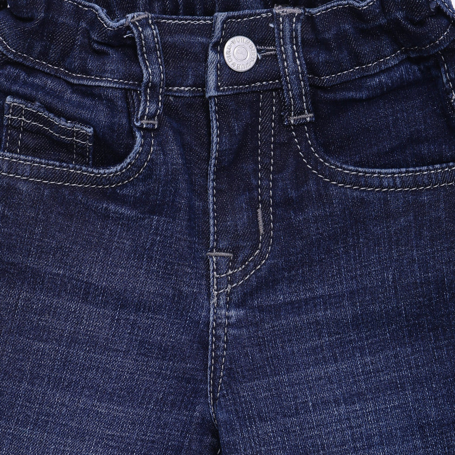 Elastic Waist Straight Jeans - Wuh&Dird