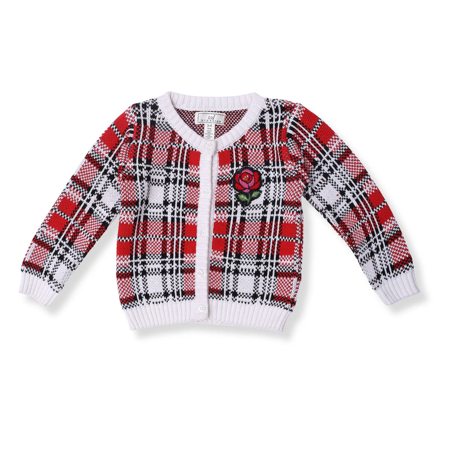 Tartan Wool Cardigan and Skirt Set