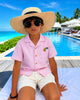 Seersucker Striped Resort Collar Shirt