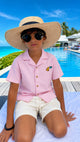 Seersucker Striped Resort Collar Shirt