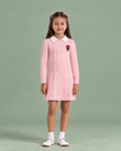 Cable knit Jumper Dress with Rose